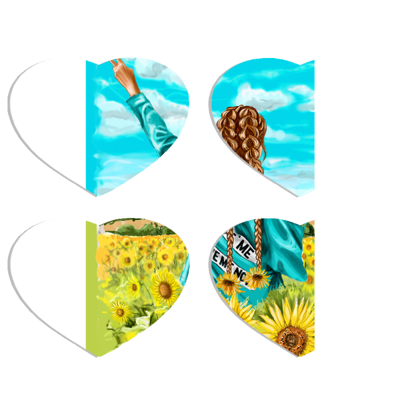 Магнитные фотопазлы Сердце 50 на 50 набор 4 штуки Love Me, Love Me Not