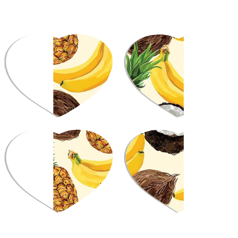 Магнитные фотопазлы Сердце 50 на 50 набор 4 штуки Tropical Fruits