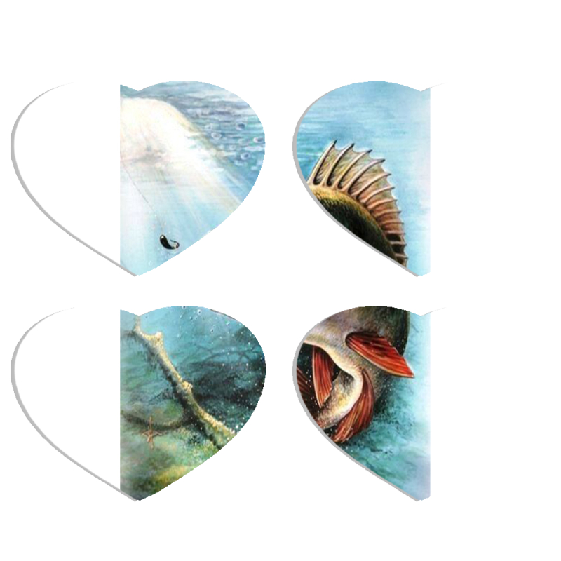 Магнитные фотопазлы Сердце 50 на 50 набор 4 штуки Полосатый Бандит