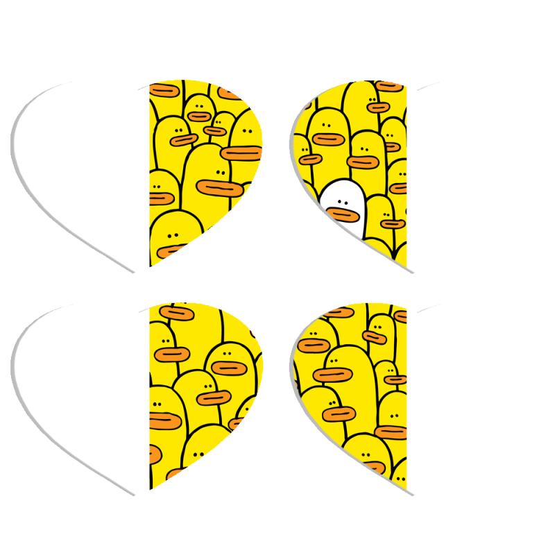 Магнитные фотопазлы Сердце 50 на 50 набор 4 штуки Yellow Ducklings