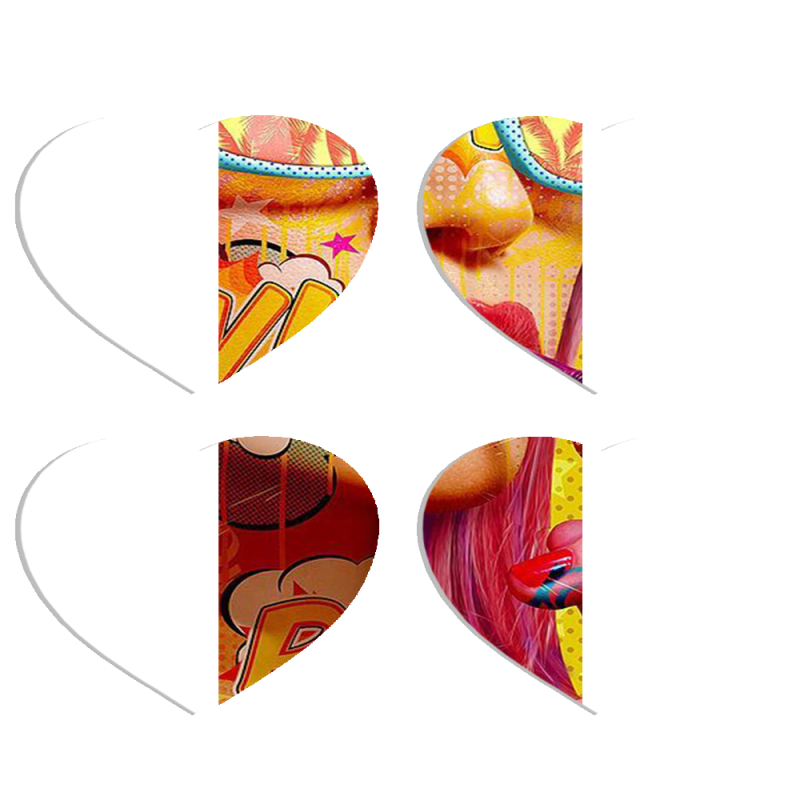 Магнитные фотопазлы Сердце 50 на 50 набор 4 штуки Yellow Girl Pop Art