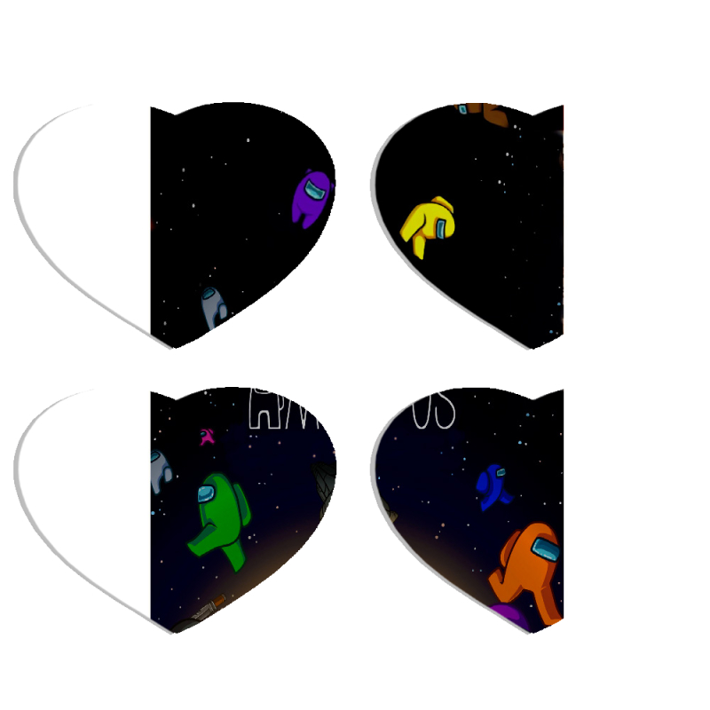 Магнитные фотопазлы Сердце 50 на 50 набор 4 штуки Among Us