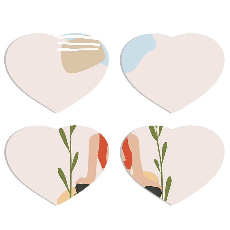 Магнитные фотопазлы Сердце 50 на 50 набор 4 штуки Yoga Style