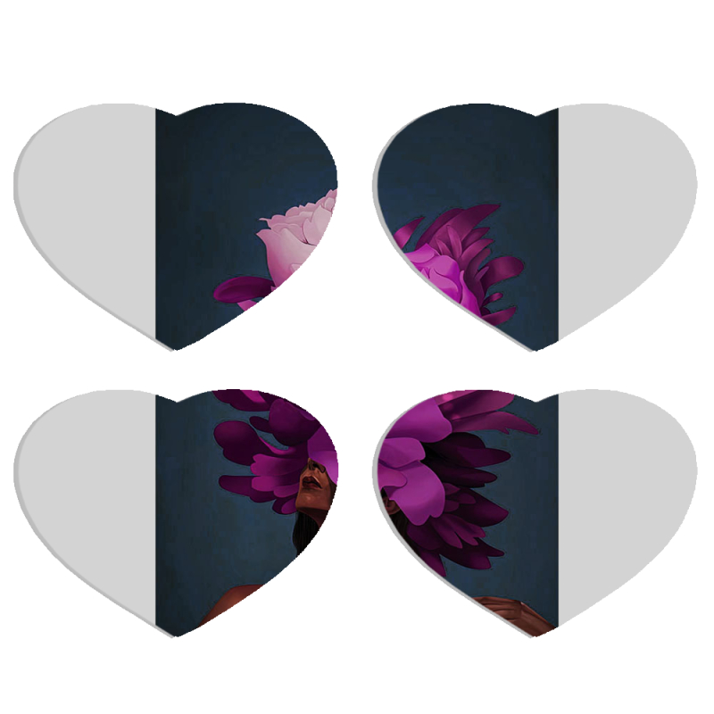 Магнитные фотопазлы Сердце 50 на 50 набор 4 штуки Exquisite Purple Flowers