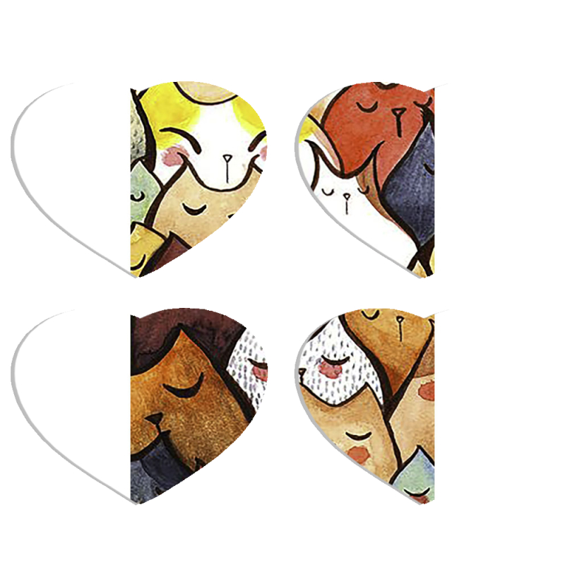 Магнитные фотопазлы Сердце 50 на 50 набор 4 штуки Sleepy Cats