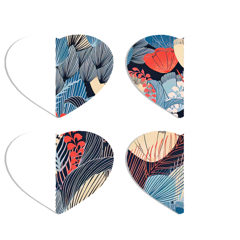 Магнитные фотопазлы Сердце 50 на 50 набор 4 штуки Blue Herb