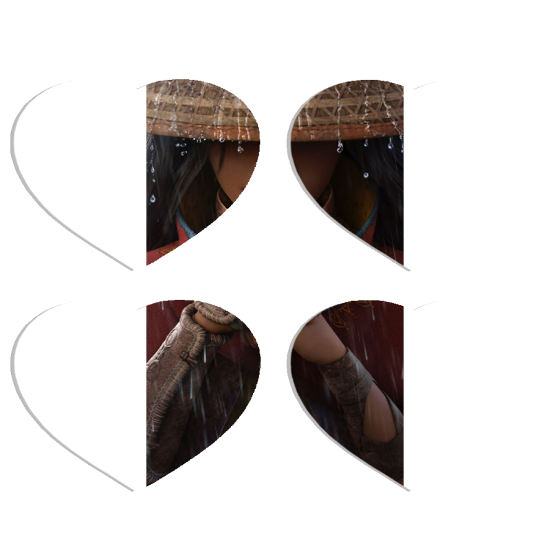 Магнитные фотопазлы Сердце 50 на 50 набор 4 штуки Raya and the Last Dragon