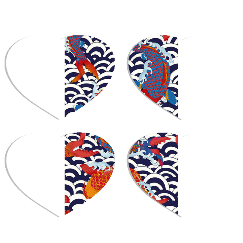 Магнитные фотопазлы Сердце 50 на 50 набор 4 штуки Koi Fish