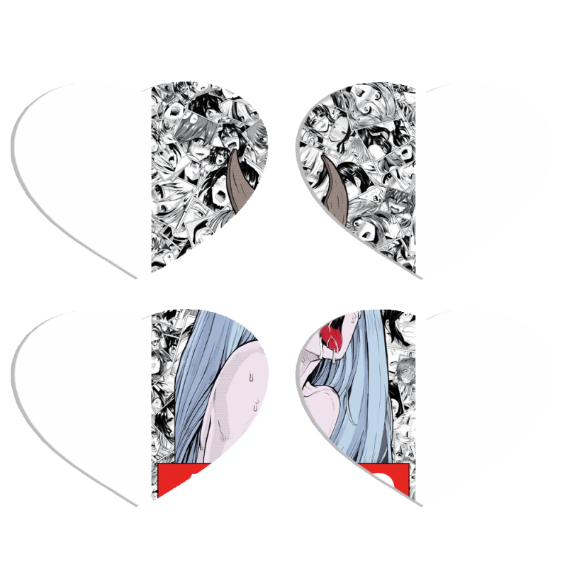 Магнитные фотопазлы Сердце 50 на 50 набор 4 штуки Ahegao