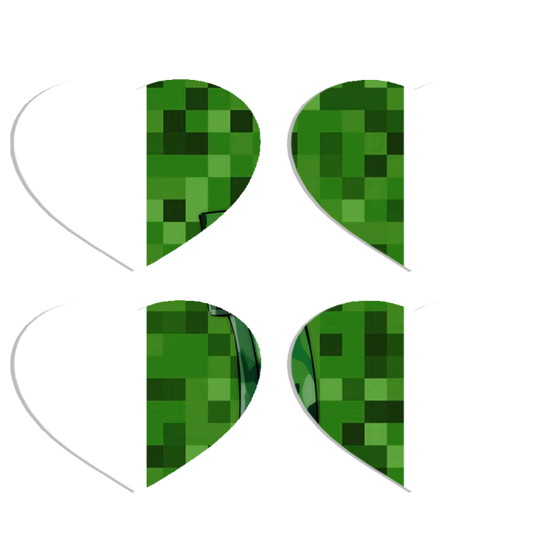 Магнитные фотопазлы Сердце 50 на 50 набор 4 штуки Minecraft Creeper