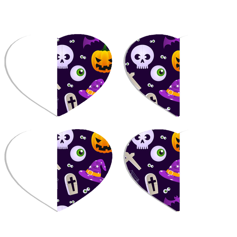 Магнитные фотопазлы Сердце 50 на 50 набор 4 штуки Halloween Purple Mood