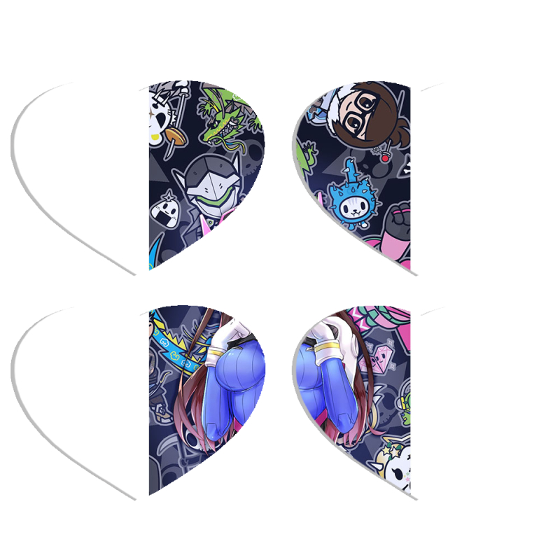 Магнитные фотопазлы Сердце 50 на 50 набор 4 штуки Overwatch D.VA