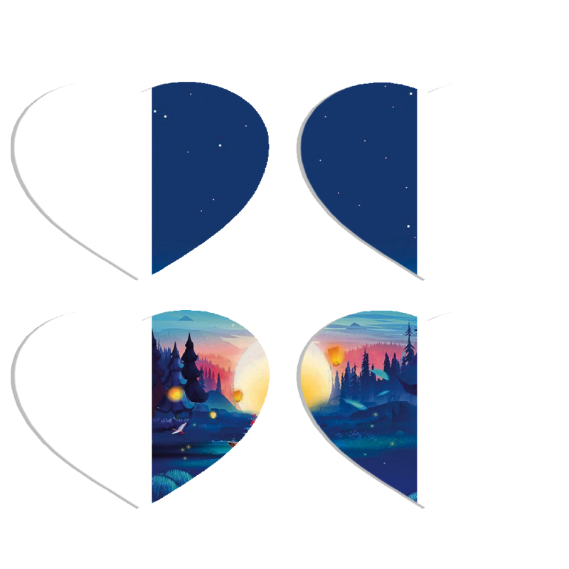 Магнитные фотопазлы Сердце 50 на 50 набор 4 штуки Спокойной ночи