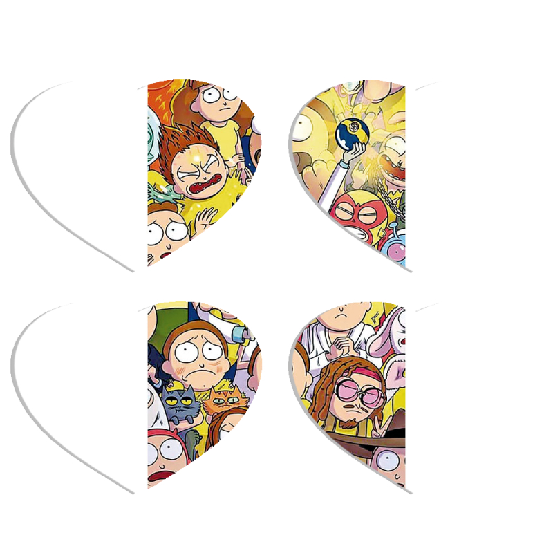 Магнитные фотопазлы Сердце 50 на 50 набор 4 штуки Rick and Morty