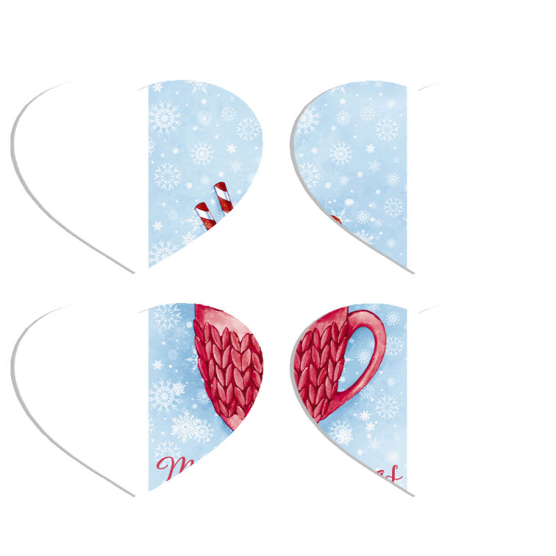 Магнитные фотопазлы Сердце 50 на 50 набор 4 штуки Spicy Christmas Cocoa