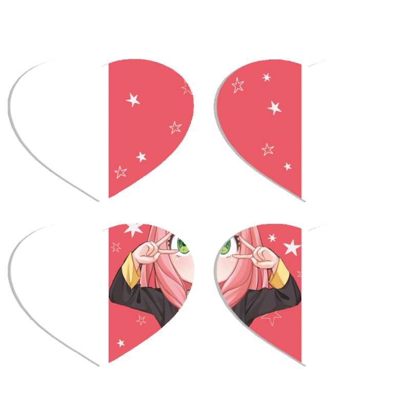 Магнитные фотопазлы Сердце 50 на 50 набор 4 штуки Anya Forger