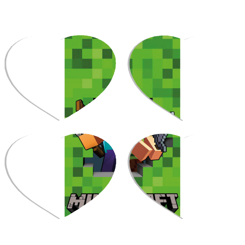 Магнитные фотопазлы Сердце 50 на 50 набор 4 штуки Майнкрафт Стів і Алекс