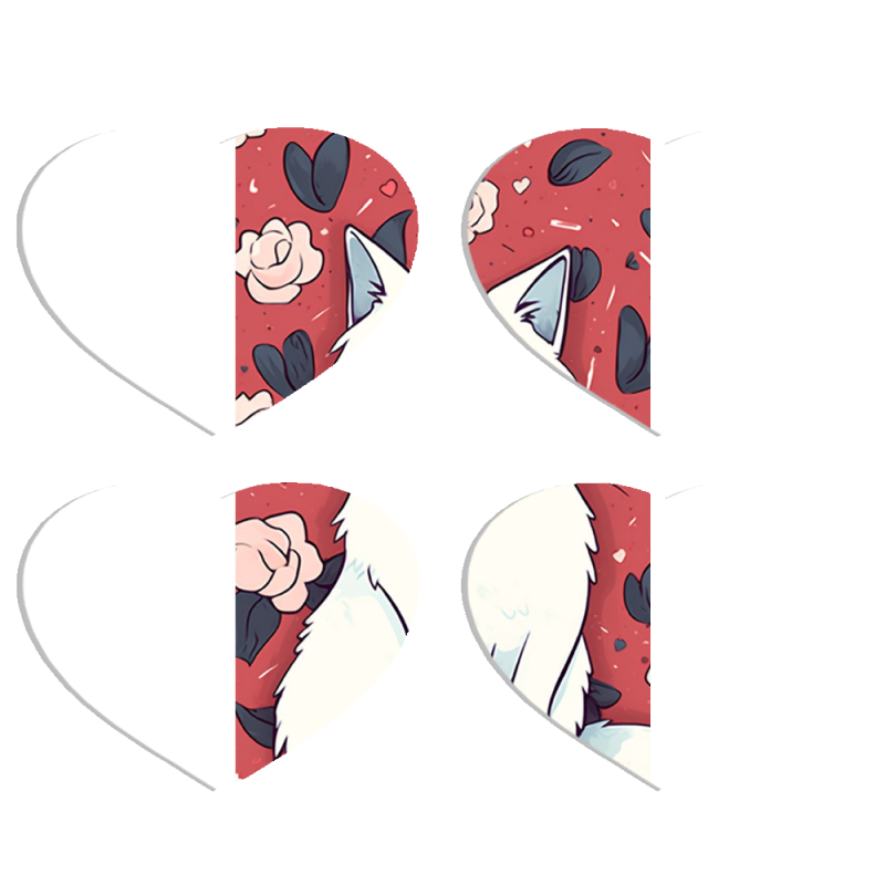 Магнитные фотопазлы Сердце 50 на 50 набор 4 штуки 