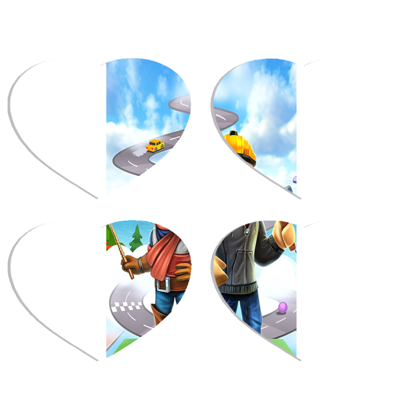 Магнитные фотопазлы Сердце 50 на 50 набор 4 штуки Roblox Білдерман