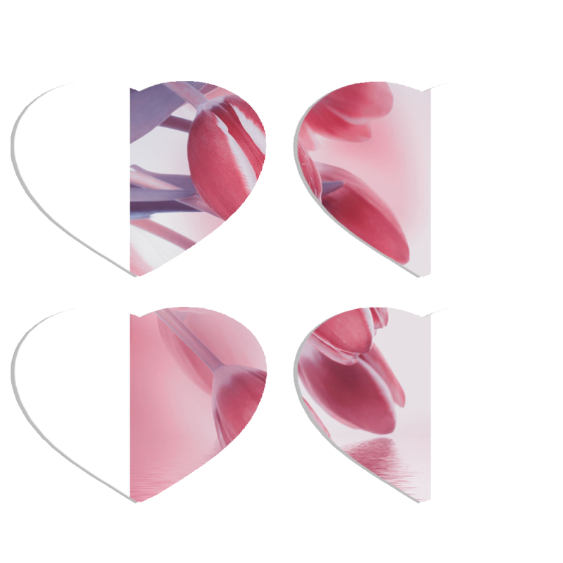 Магнитные фотопазлы Сердце 50 на 50 набор 4 штуки 