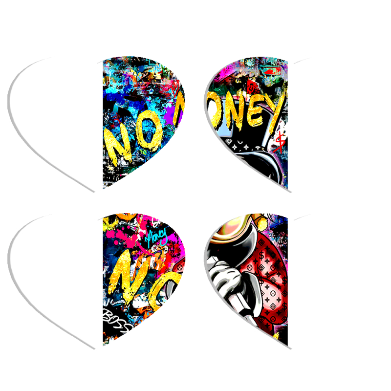 Магнитные фотопазлы Сердце 50 на 50 набор 4 штуки no money no funny