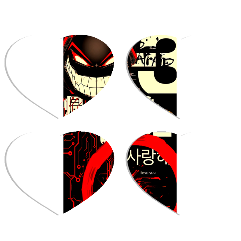 Магнитные фотопазлы Сердце 50 на 50 набор 4 штуки 