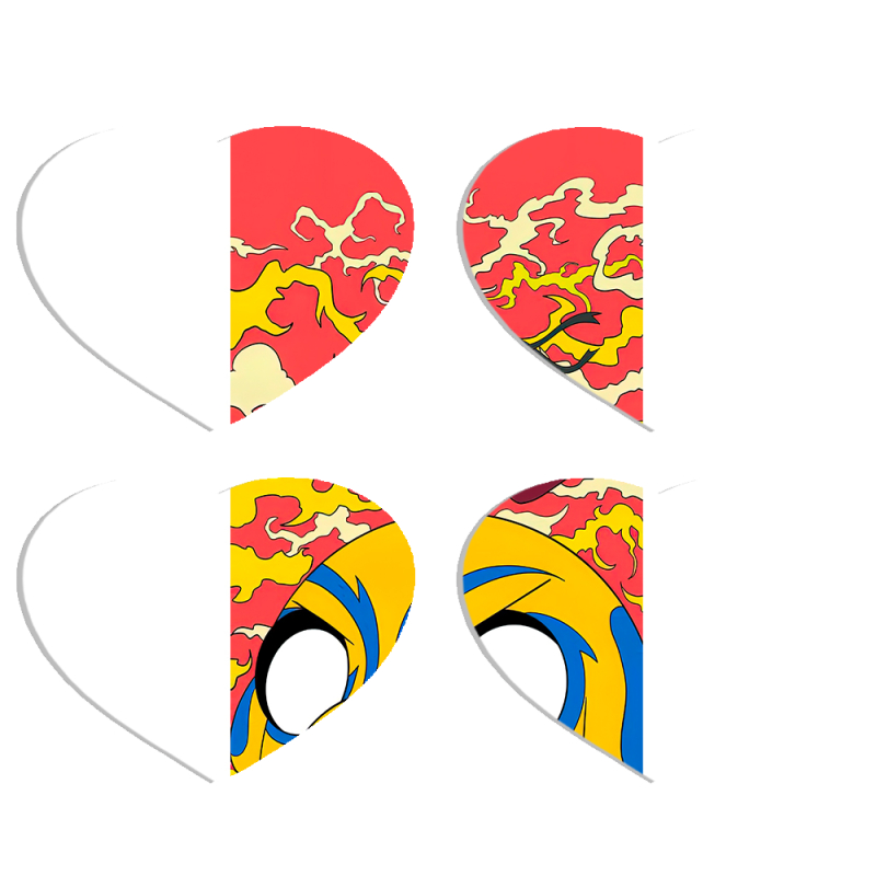 Магнитные фотопазлы Сердце 50 на 50 набор 4 штуки 