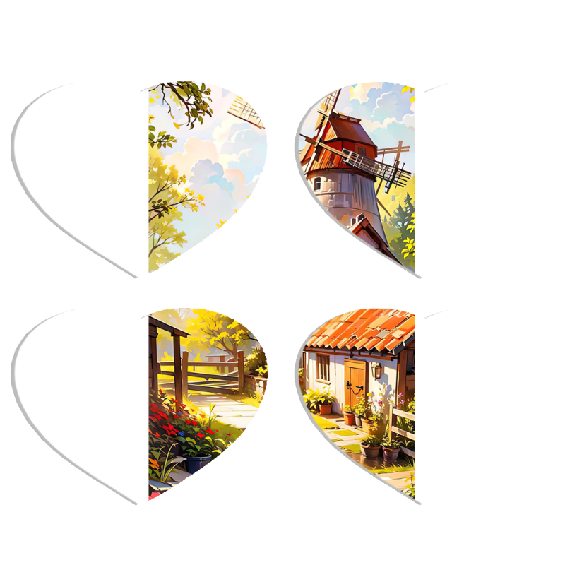 Магнитные фотопазлы Сердце 50 на 50 набор 4 штуки 