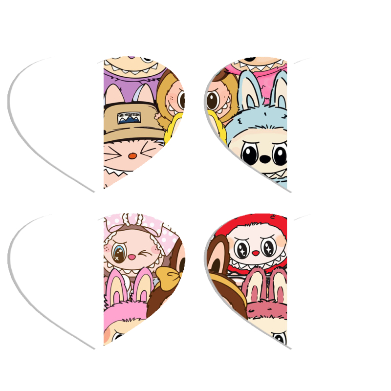 Магнитные фотопазлы Сердце 50 на 50 набор 4 штуки Labubu