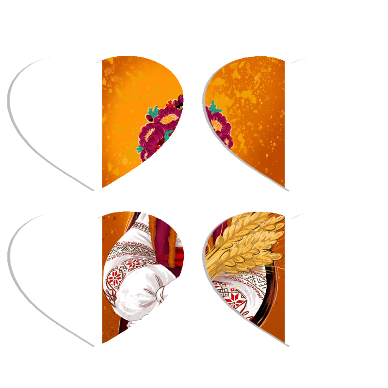 Магнитные фотопазлы Сердце 50 на 50 набор 4 штуки Motanka by H Soldatkina