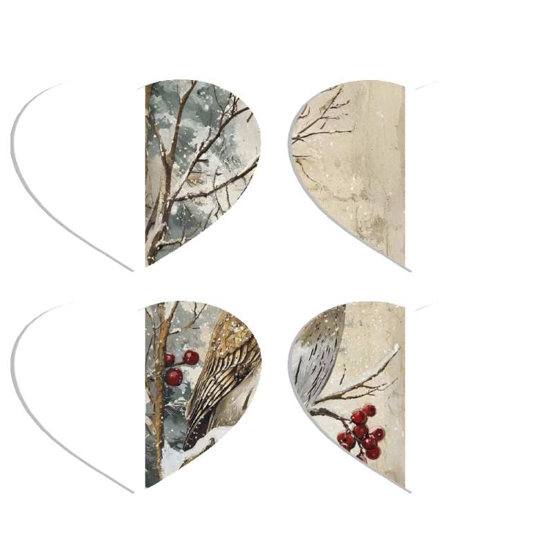 Магнитные фотопазлы Сердце 50 на 50 набор 4 штуки Christmas Owl