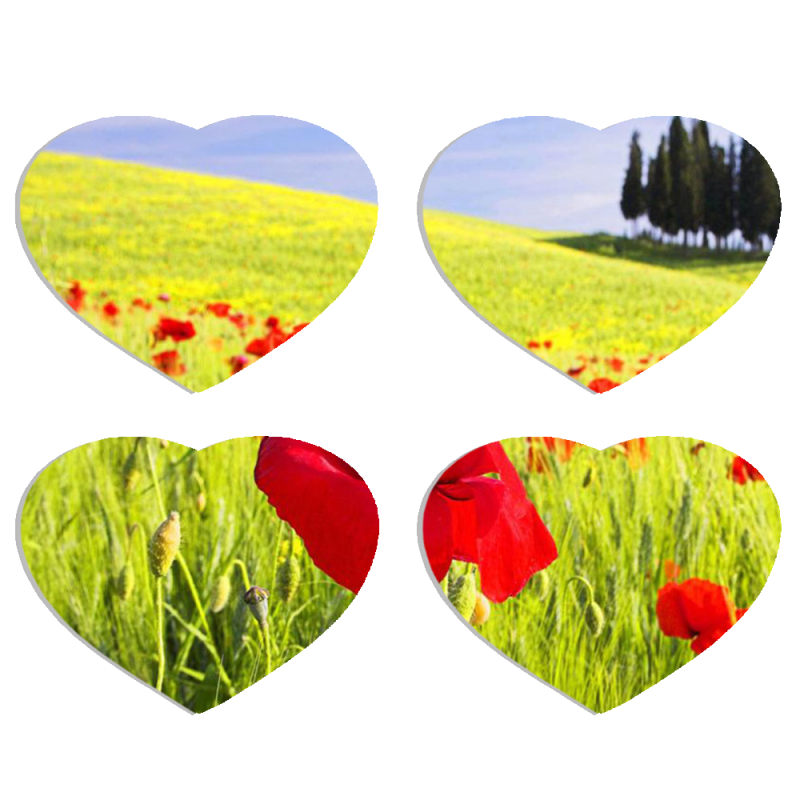 Магнитные фотопазлы Сердце 50 на 50 набор 4 штуки Мак