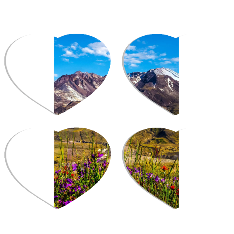 Магнитные фотопазлы Сердце 50 на 50 набор 4 штуки 