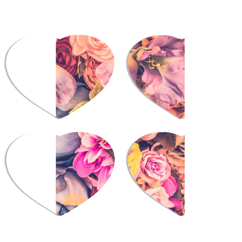 Магнитные фотопазлы Сердце 50 на 50 набор 4 штуки 