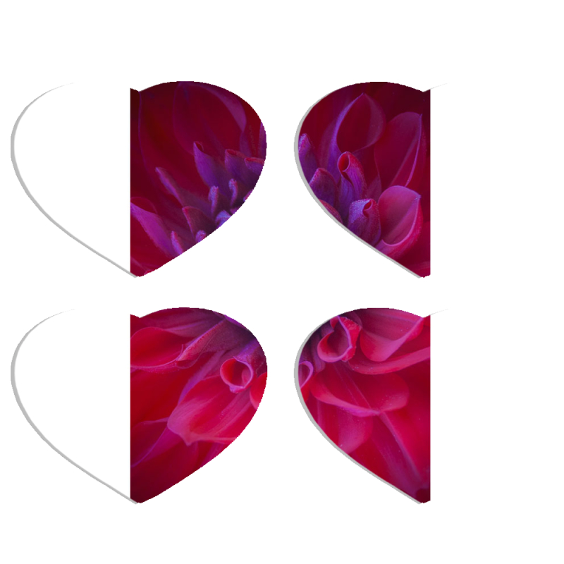 Магнитные фотопазлы Сердце 50 на 50 набор 4 штуки 