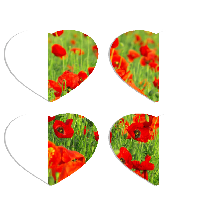 Магнитные фотопазлы Сердце 50 на 50 набор 4 штуки 