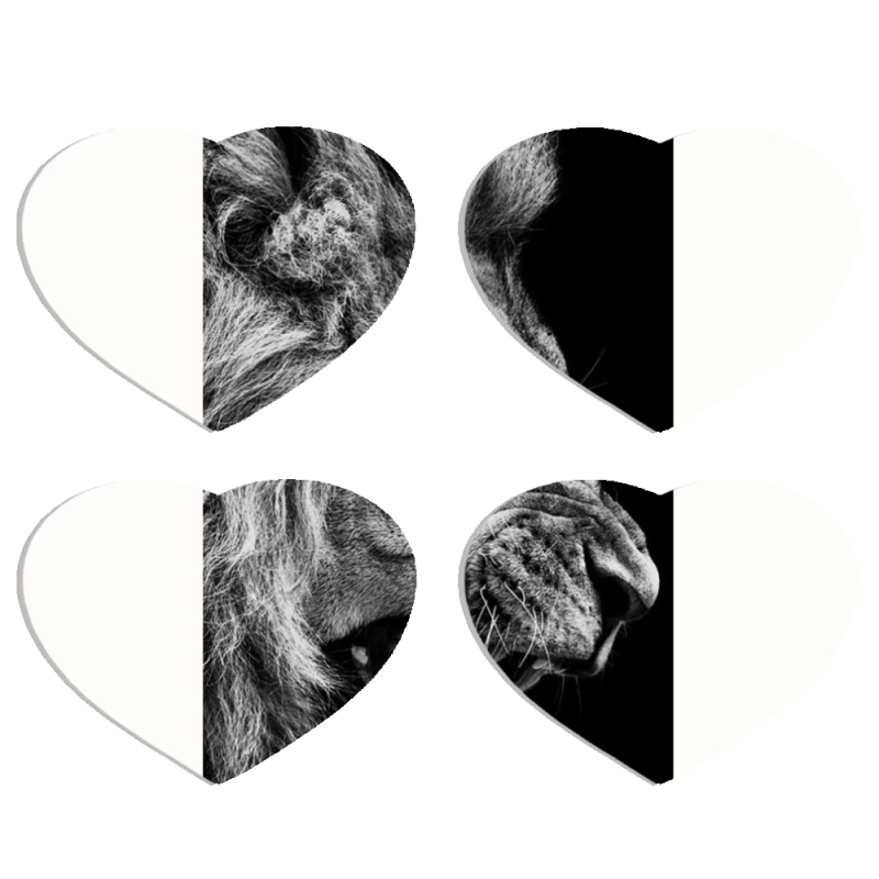 Магнитные фотопазлы Сердце 50 на 50 набор 4 штуки 