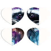 Магнитные фотопазлы Сердце 50 на 50 набор 4 штуки Акварельный енот