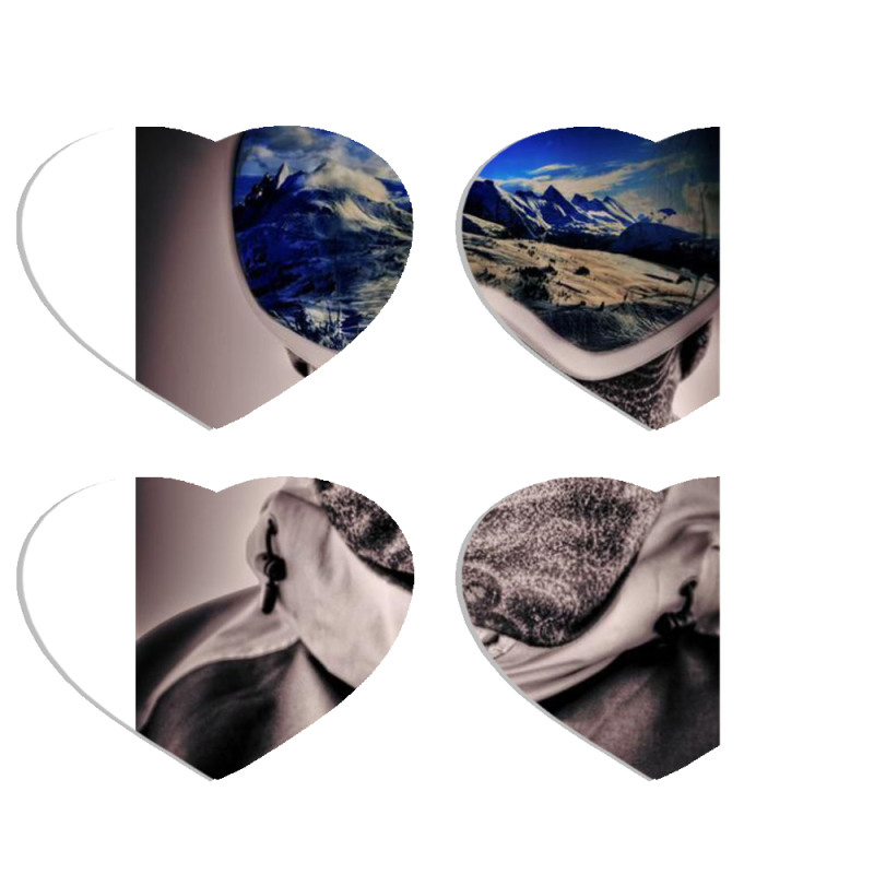 Магнитные фотопазлы Сердце 50 на 50 набор 4 штуки snowboarder