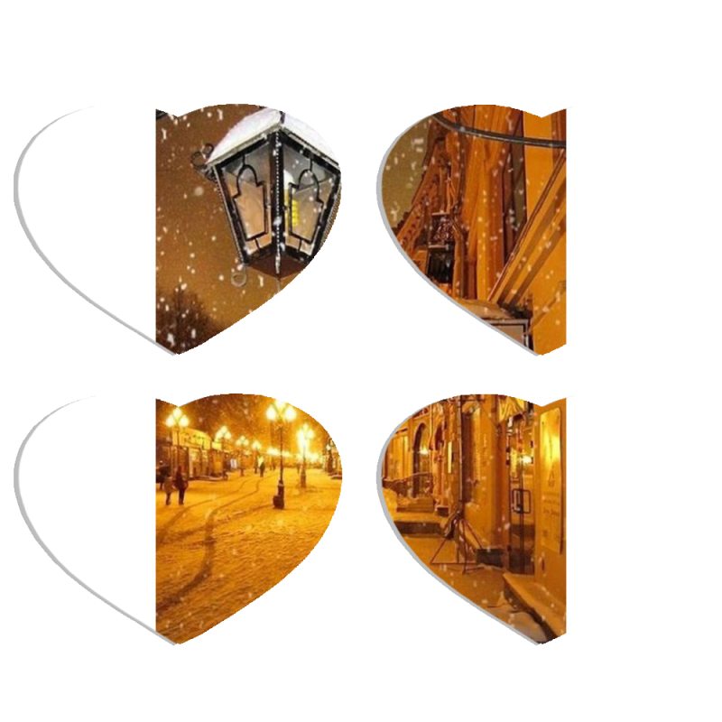 Магнитные фотопазлы Сердце 50 на 50 набор 4 штуки Night Street