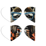 Магнитные фотопазлы Сердце 50 на 50 набор 4 штуки Енот с банкой