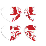 Магнитные фотопазлы Сердце 50 на 50 набор 4 штуки 