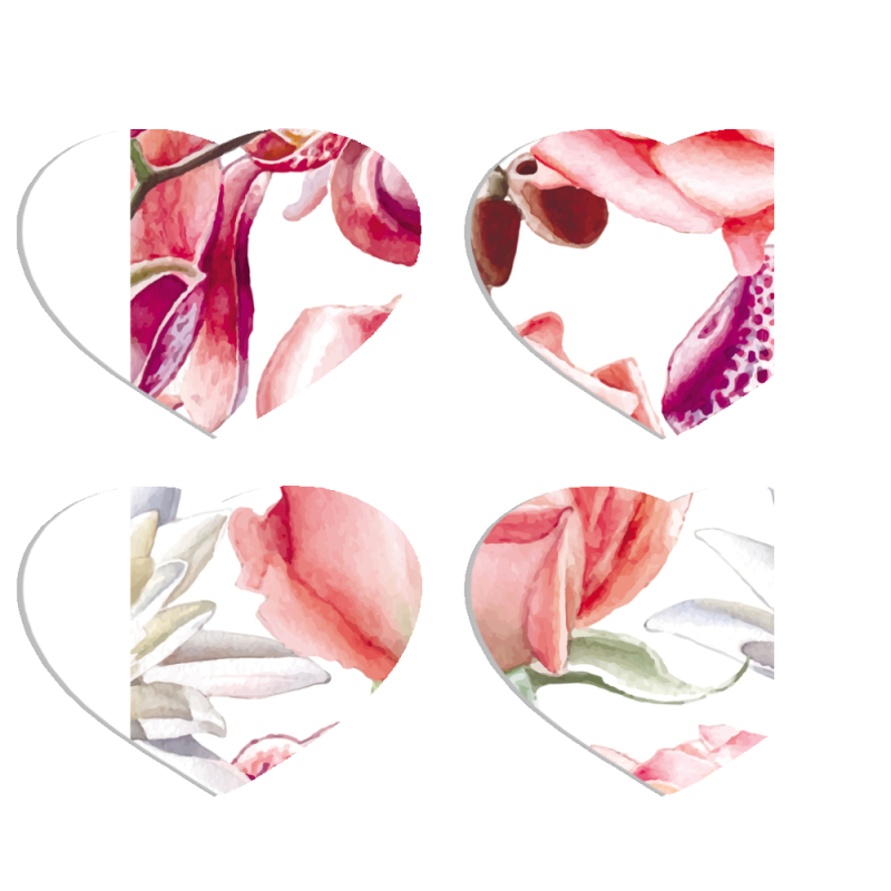 Магнитные фотопазлы Сердце 50 на 50 набор 4 штуки 