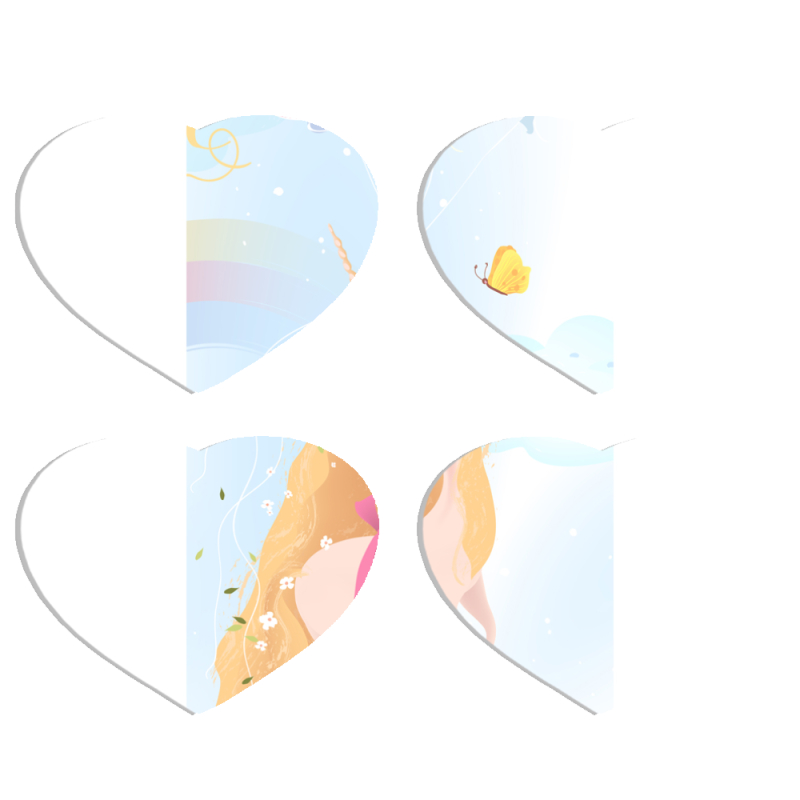 Магнитные фотопазлы Сердце 50 на 50 набор 4 штуки 