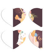 Магнитные фотопазлы Сердце 50 на 50 набор 4 штуки 