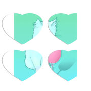 Магнитные фотопазлы Сердце 50 на 50 набор 4 штуки 