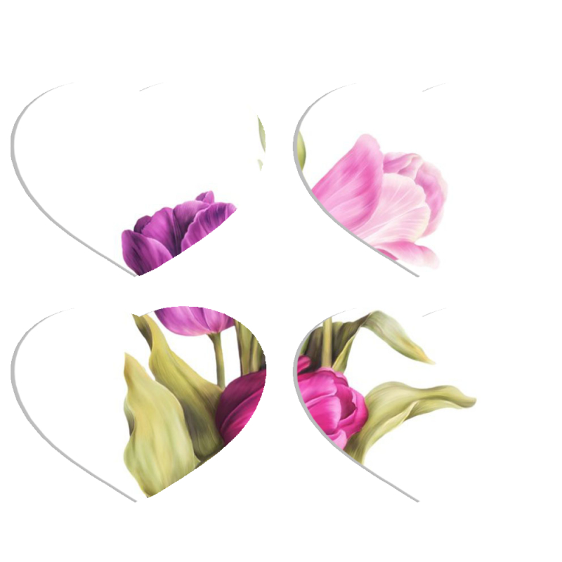 Магнитные фотопазлы Сердце 50 на 50 набор 4 штуки 