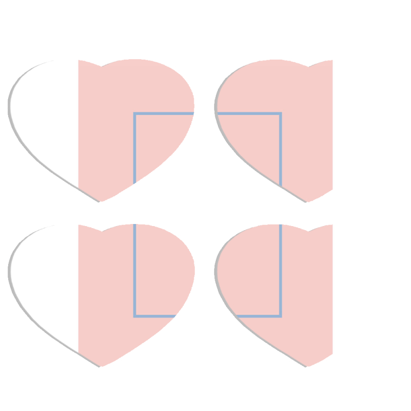 Магнитные фотопазлы Сердце 50 на 50 набор 4 штуки 