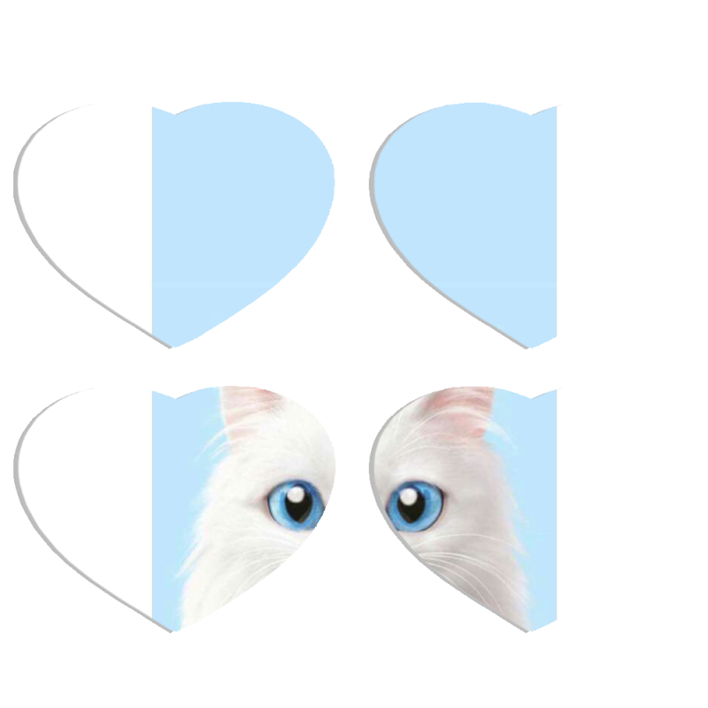 Магнитные фотопазлы Сердце 50 на 50 набор 4 штуки 