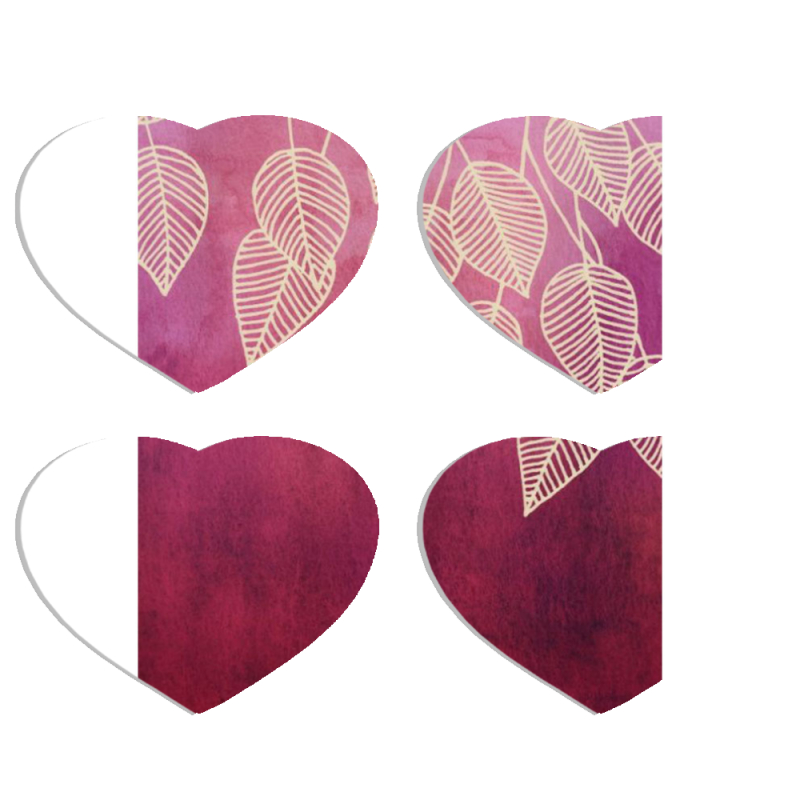 Магнитные фотопазлы Сердце 50 на 50 набор 4 штуки Gold Leaves